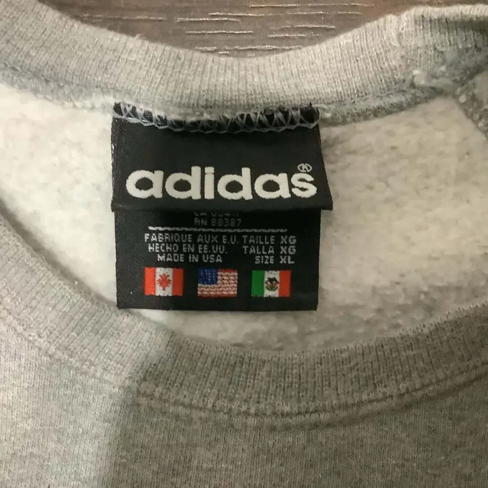 Vintage‎ 90s Adidas Trefoil Embroidered Crewneck XL Sweatshirt Made in USA
